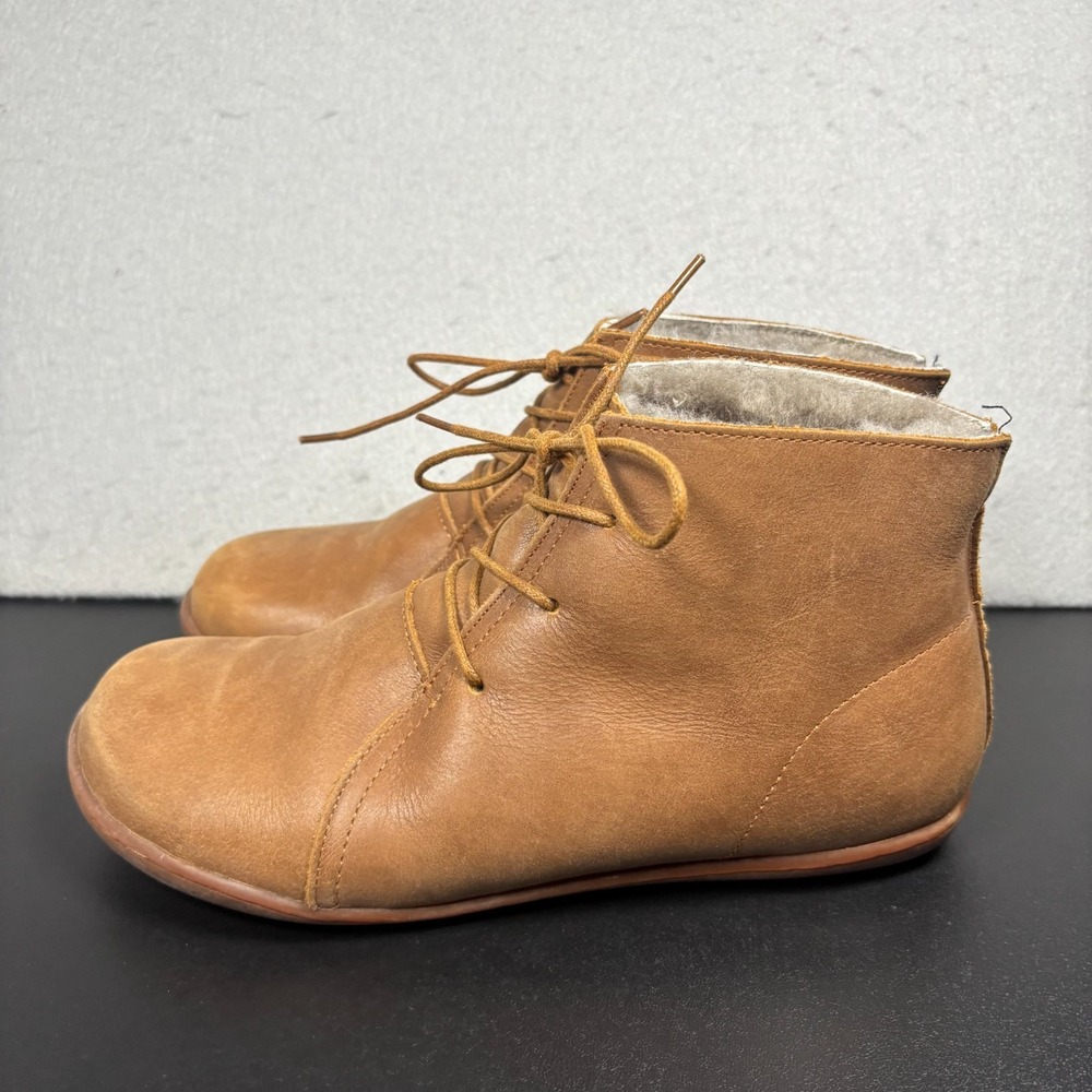 Handmade Leather Barefoot Booties Lined Shoes Tan Brown Womens 9.5/10 260mm